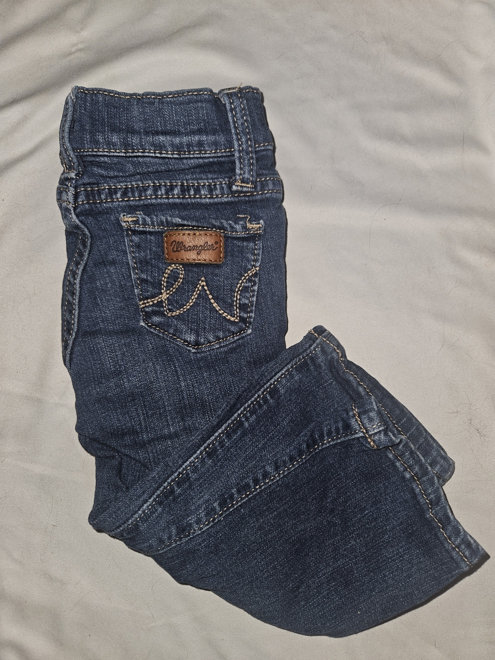 Wrangler Kids Dark Blue Denim Jeans with Contrast Stitching
